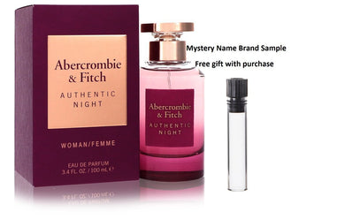 Abercrombie & Fitch Authentic Night by Abercrombie & Fitch Eau De Parfum Spray 3.4 oz And a Mystery Name brand sample vile