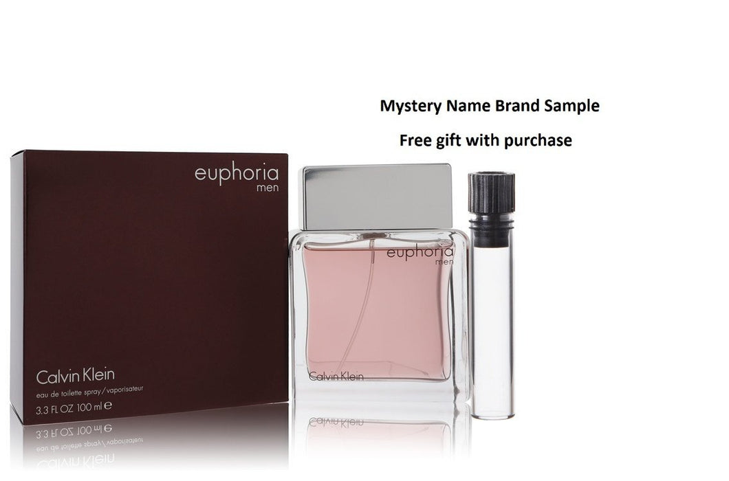 Euphoria by Calvin Klein Eau De Toilette Spray 3.4 oz And a Mystery Name brand sample vile