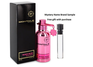 Montale Roses Musk by Montale Eau De Parfum Spray 1.7 oz  And a Mystery Name brand sample vile