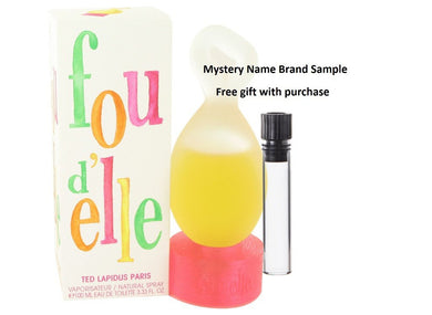 Fou D'elle by Ted Lapidus Eau De Toilette Spray 3.33 oz And a Mystery Name brand sample vile