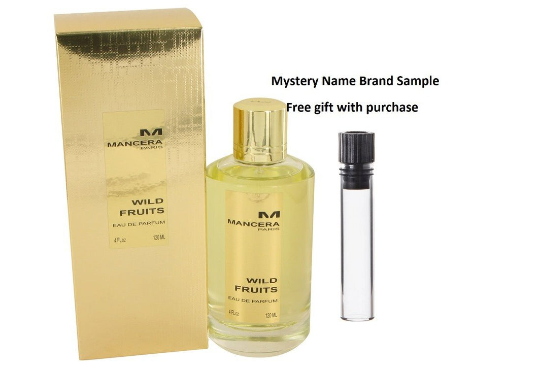 Mancera Wild Fruits by Mancera Eau De Parfum Spray (Unisex) 4 oz And a Mystery Name brand sample vile