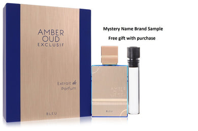 Amber Oud Exclusif Bleu by Al Haramain Eau De Parfum Spray (Unisex) 2 oz And a Mystery Name brand sample vile