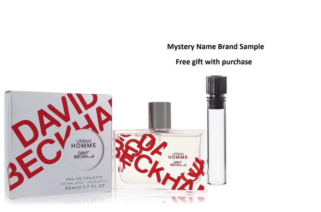 David Beckham Urban Homme by David Beckham Eau De Toilette Spray 1.7 oz And a Mystery Name brand sample vile