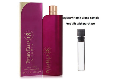 Perry Ellis 18 Orchid by Perry Ellis Eau De Parfum Spray 3.4 oz And a Mystery Name brand sample vile