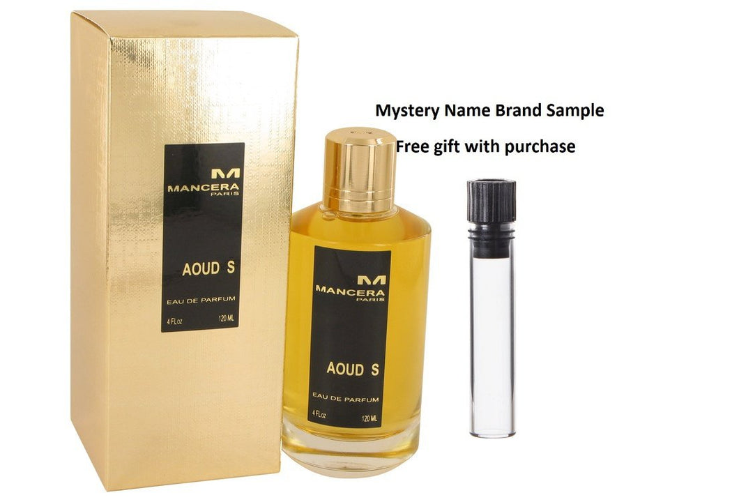 Mancera Aoud S by Mancera Eau De Parfum Spray 4 oz And a Mystery Name brand sample vile