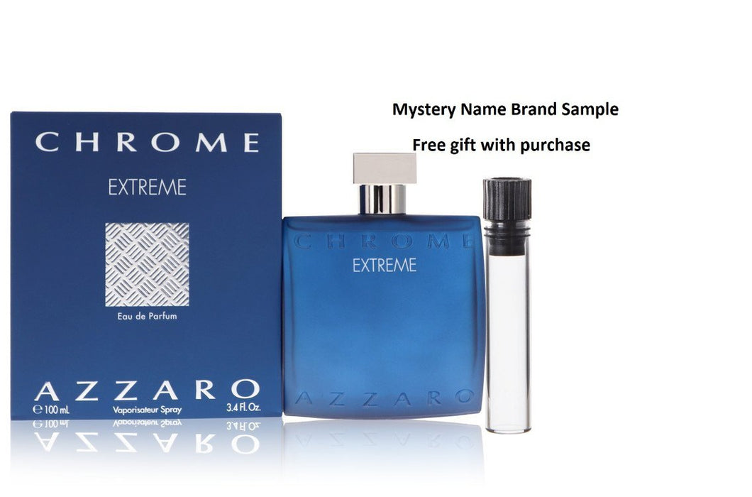 Chrome Extreme by Azzaro Eau De Parfum Spray 3.4 oz And a Mystery Name brand sample vile