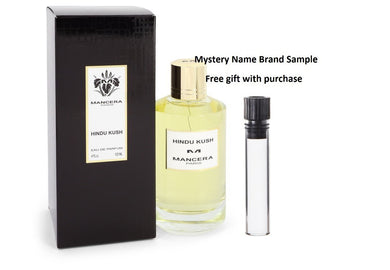 Mancera Hindu Kush by Mancera Eau De Parfum Spray (Unisex) 4 oz And a Mystery Name brand sample vile