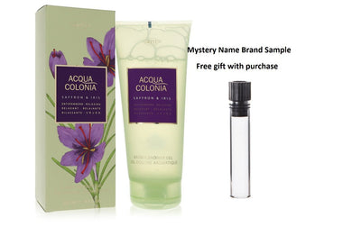 4711 Acqua Colonia Saffron & Iris by 4711 Shower Gel 6.8 oz And a Mystery Name brand sample vile