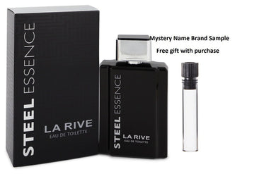 La Rive Steel Essence by La Rive Eau De Toilette Spray 3.3 oz And a Mystery Name brand sample vile