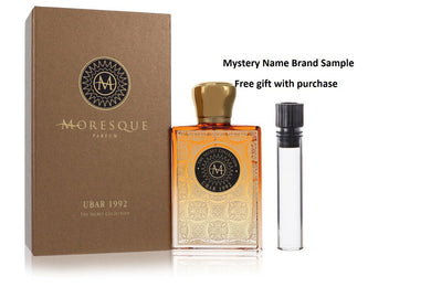 Moresque Ubar 1992 Secret Collection by Moresque Eau De Parfum Spray (Unisex) 2.5 oz And a Mystery Name brand sample vile