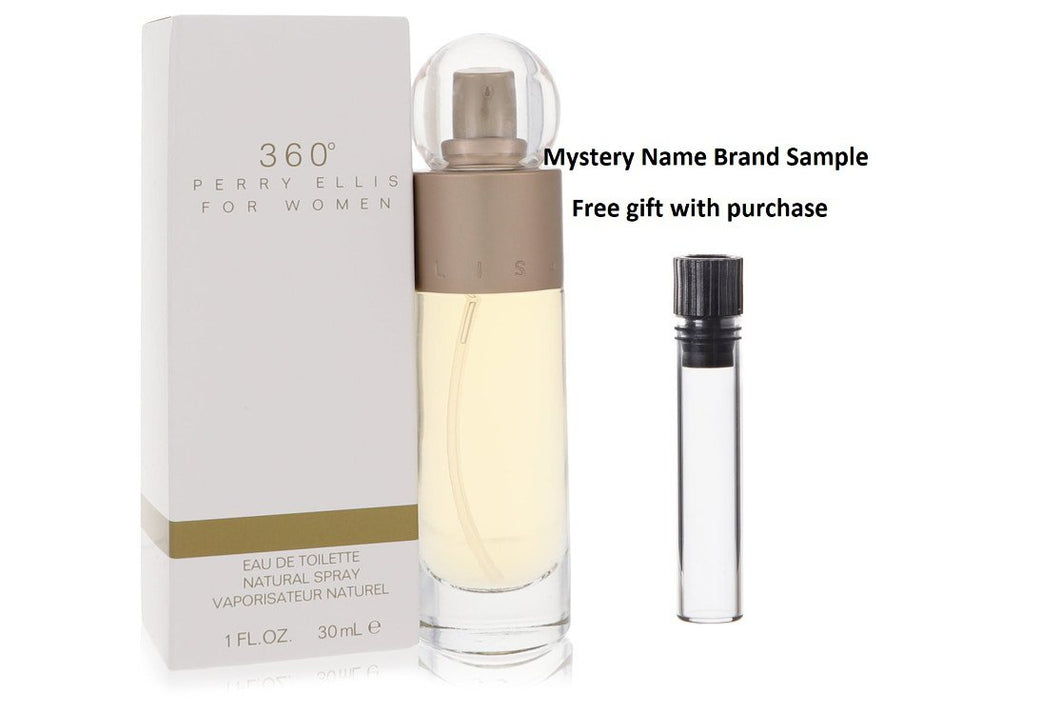 perry ellis 360 by Perry Ellis Eau De Toilette Spray 1 oz And a Mystery Name brand sample vile