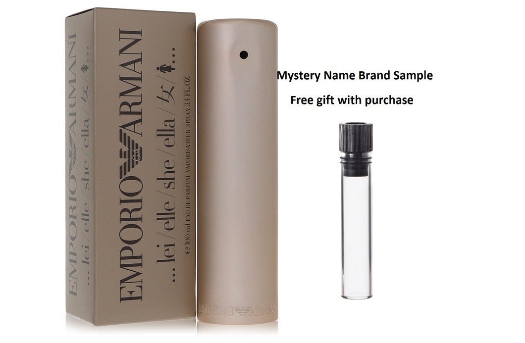 EMPORIO ARMANI by Giorgio Armani Eau De Parfum Spray 3.4 oz And a Mystery Name brand sample vile