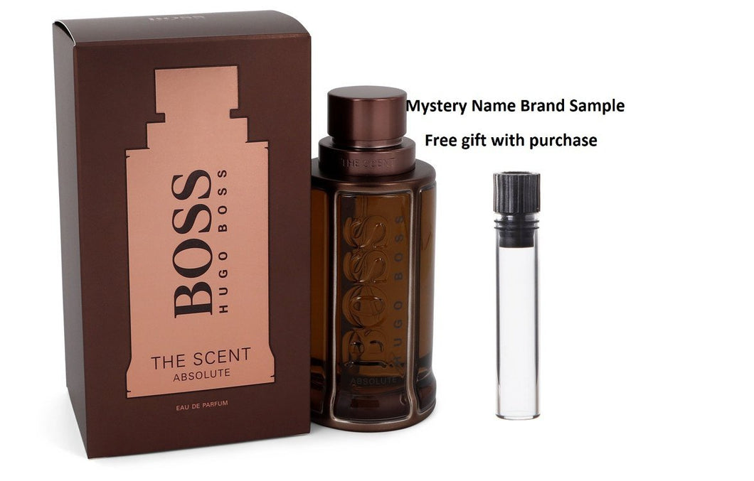 Boss The Scent Absolute by Hugo Boss Eau De Parfum Spray 3.3 oz And a Mystery Name brand sample vile
