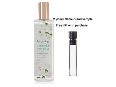 Bodycology Pure White Gardenia by Bodycology Fragrance Mist Spray 8 oz And a Mystery Name brand sample vile