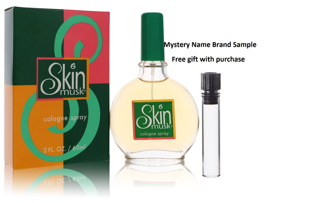 Skin Musk by Parfums De Coeur Cologne Spray 2 oz And a Mystery Name brand sample vile