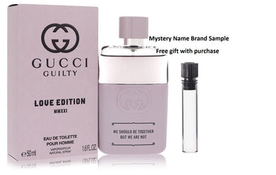 Gucci Guilty Love Edition MMXXI by Gucci Eau De Toilette Spray 1.6 oz And a Mystery Name brand sample vile