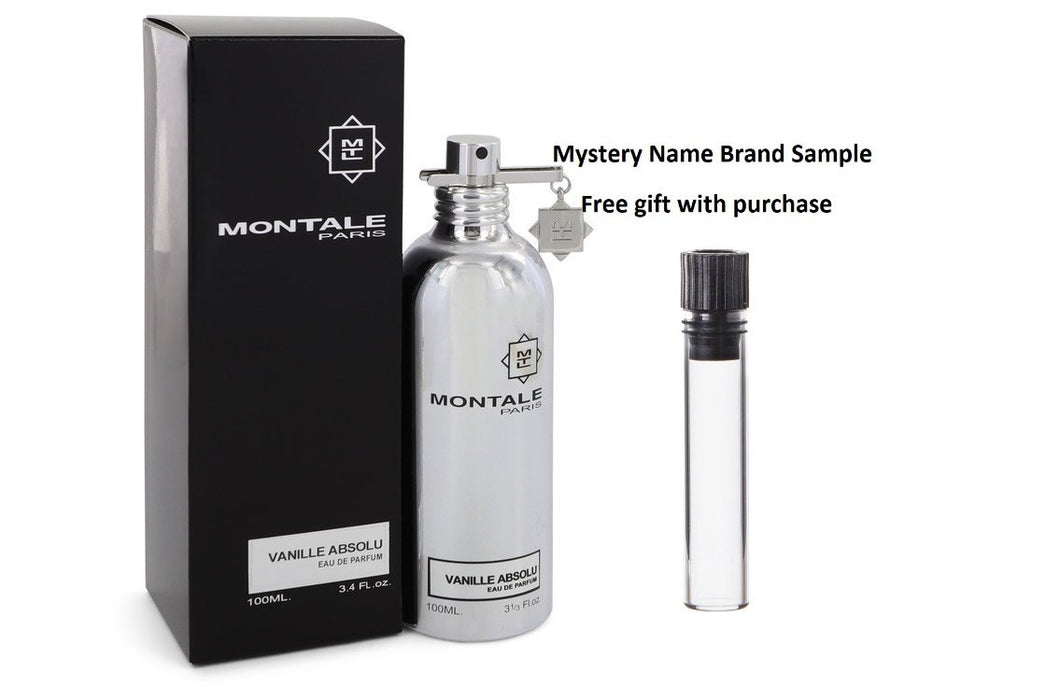 Montale Vanille Absolu by Montale Eau De Parfum Spray (Unisex) 3.4 oz And a Mystery Name brand sample vile