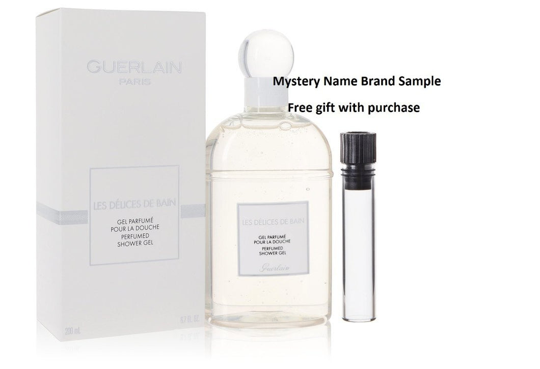 Les Delices De Bain by Guerlain Shower Gel 6.7 oz And a Mystery Name brand sample vile