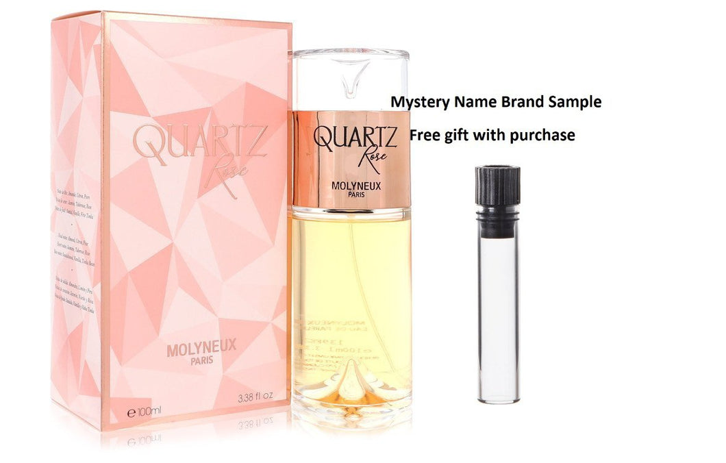 Quartz Rose by Molyneux Eau De Parfum Spray 3.38 oz And a Mystery Name brand sample vile