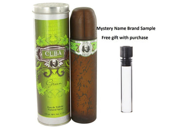 Cuba Green by Fragluxe Eau De Toilette Spray 3.4 oz And a Mystery Name brand sample vile