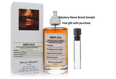 Replica By The Fireplace by Maison Margiela Eau De Toilette Spray (Unisex) 3.4 oz And a Mystery Name brand sample vile