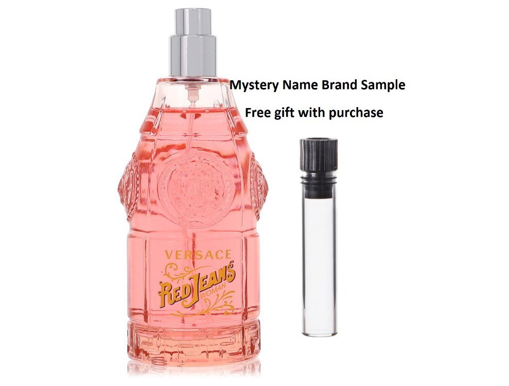 RED JEANS by Versace Eau De Toilette Spray (Tester) 2.5 oz And a Mystery Name brand sample vile