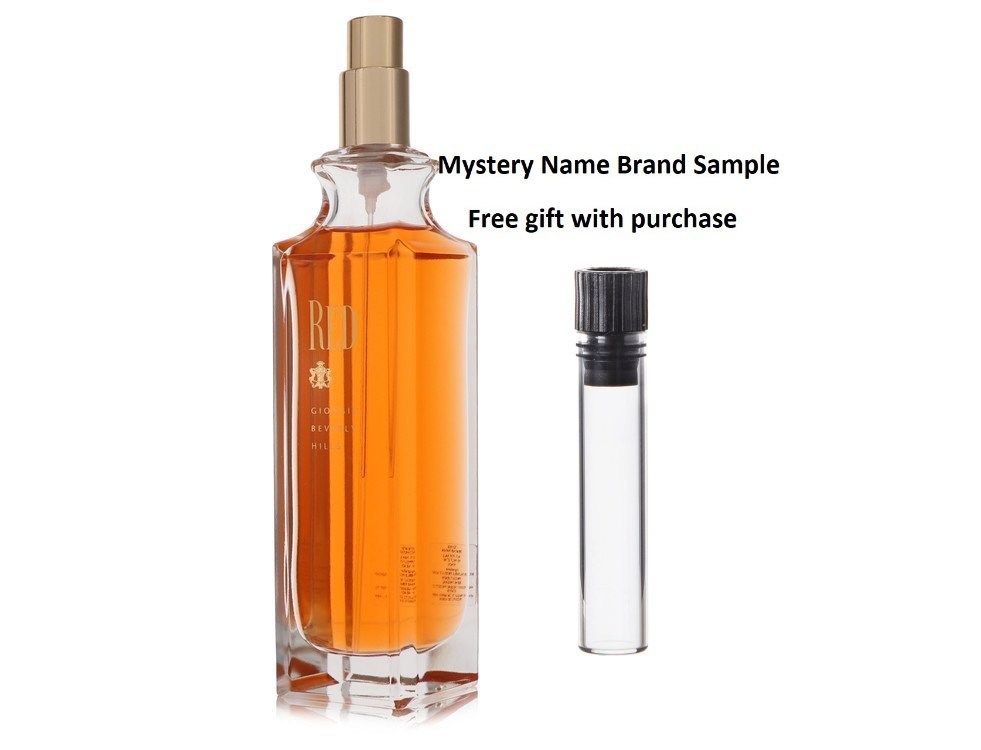 RED by Giorgio Beverly Hills Eau De Toilette Spray (Tester) 3 oz And a Mystery Name brand sample vile