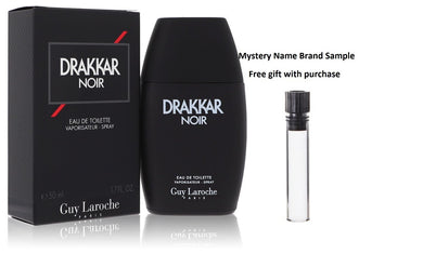 DRAKKAR NOIR by Guy Laroche Eau De Toilette Spray 1.7 oz And a Mystery Name brand sample vile