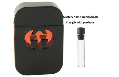 Gucci Guilty Black by Gucci Eau De Toilette Spray (Tester) 2.5 oz And a Mystery Name brand sample vile