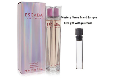 ESCADA SENTIMENT by Escada Eau De Toilette Spray 2.5 oz And a Mystery Name brand sample vile