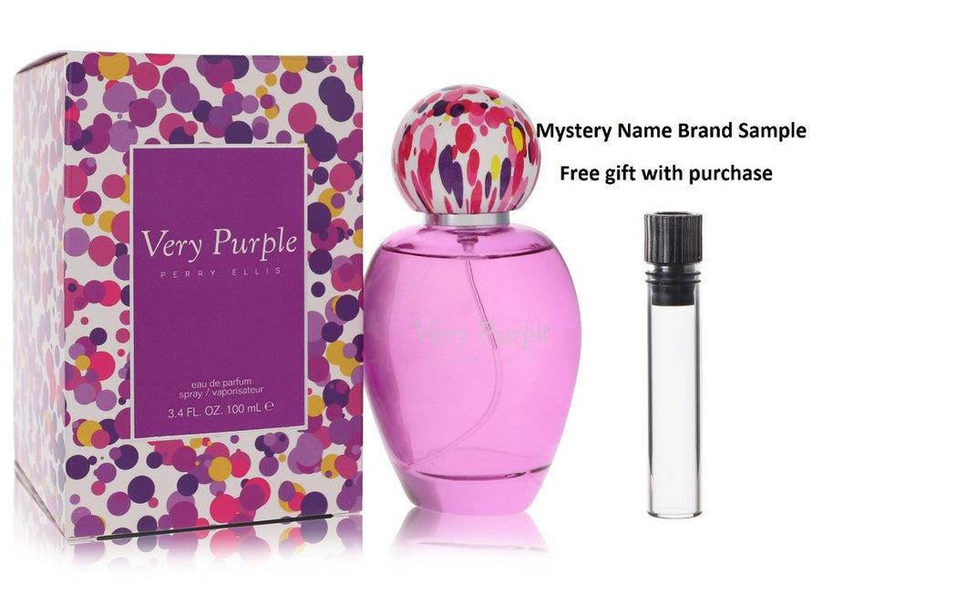 Perry Ellis Very Purple by Perry Ellis Eau De Parfum Spray 3.4 oz And a Mystery Name brand sample vile