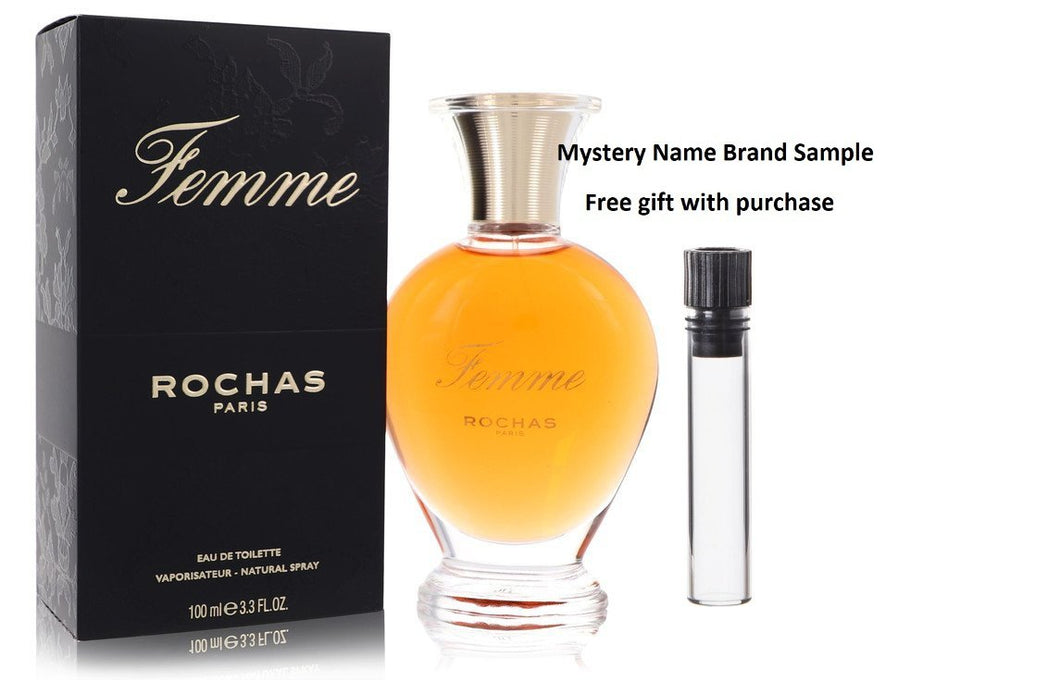 FEMME ROCHAS by Rochas Eau De Toilette Spray 3.4 oz And a Mystery Name brand sample vile