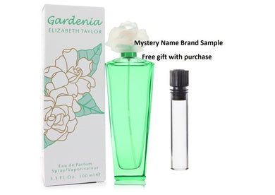 Gardenia Elizabeth Taylor by Elizabeth Taylor Eau De Parfum Spray 3.3 oz And a Mystery Name brand sample vile