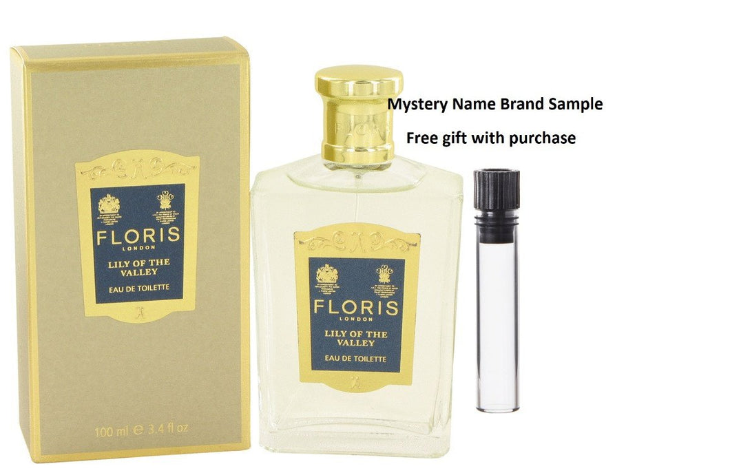 Floris Lily of The Valley by Floris Eau De Toilette Spray 3.4 oz And a Mystery Name brand sample vile