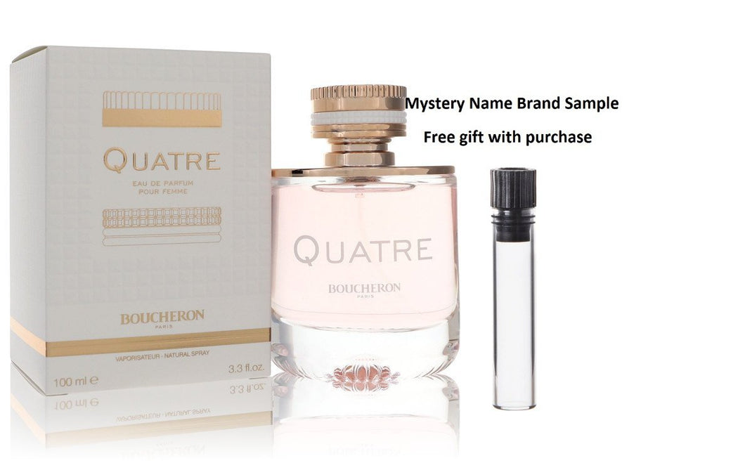 Quatre by Boucheron Eau De Parfum Spray 3.3 oz And a Mystery Name brand sample vile