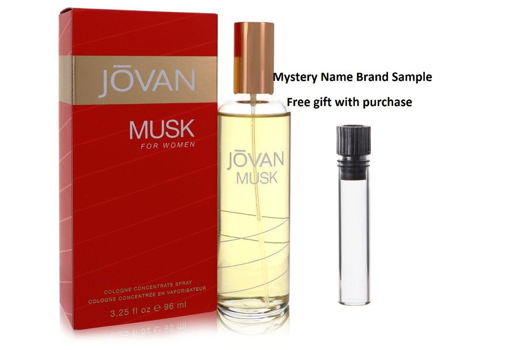 JOVAN MUSK by Jovan Cologne Concentrate Spray 3.25 oz And a Mystery Name brand sample vile
