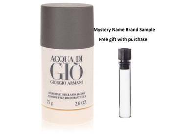 ACQUA DI GIO by Giorgio Armani Deodorant Stick 2.6 oz And a Mystery Name brand sample vile