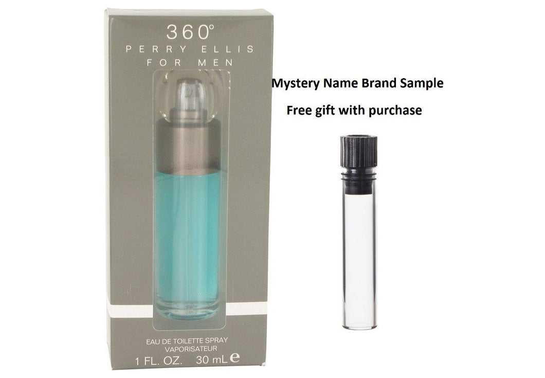 perry ellis 360 by Perry Ellis Eau De Toilette Spray 1 oz And a Mystery Name brand sample vile