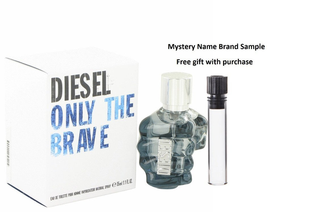 Only the Brave by Diesel Eau De Toilette Spray 1.1 oz And a Mystery Name brand sample vile