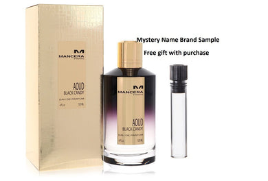 Mancera Aoud Black Candy by Mancera Eau De Parfum Spray (Unisex) 4 oz And a Mystery Name brand sample vile