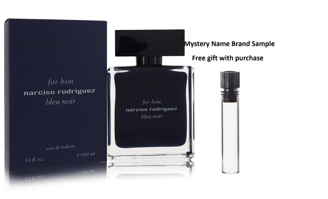 Narciso Rodriguez Bleu Noir by Narciso Rodriguez Eau De Toilette Spray 3.4 oz And a Mystery Name brand sample vile