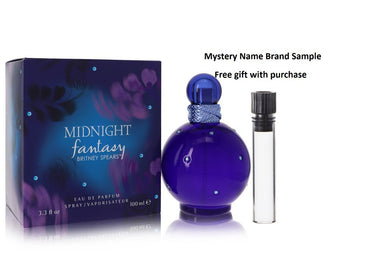 Fantasy Midnight by Britney Spears Eau De Parfum Spray 3.4 oz And a Mystery Name brand sample vile