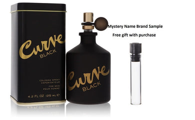Curve Black by Liz Claiborne Cologne Spray 4.2 oz And a Mystery Name brand sample vile