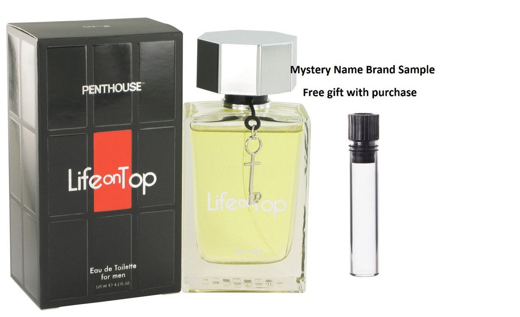 Life on Top by Penthouse Eau De Toilette Spray 3.4 oz And a Mystery Name brand sample vile