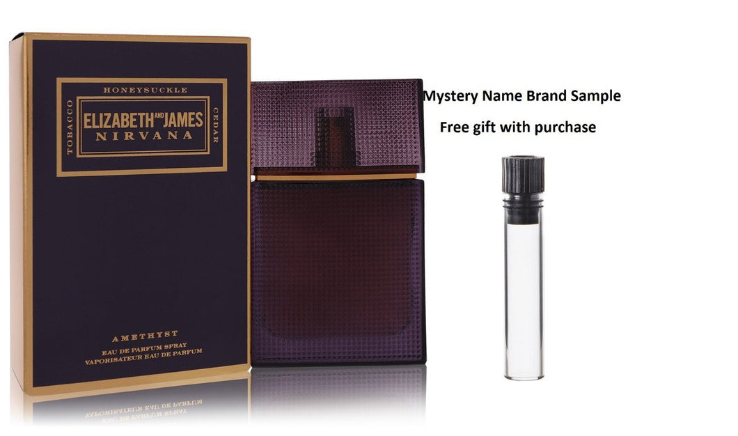 Nirvana Amethyst by Elizabeth and James Eau De Parfum Spray (Unisex) 1.7 oz And a Mystery Name brand sample vile