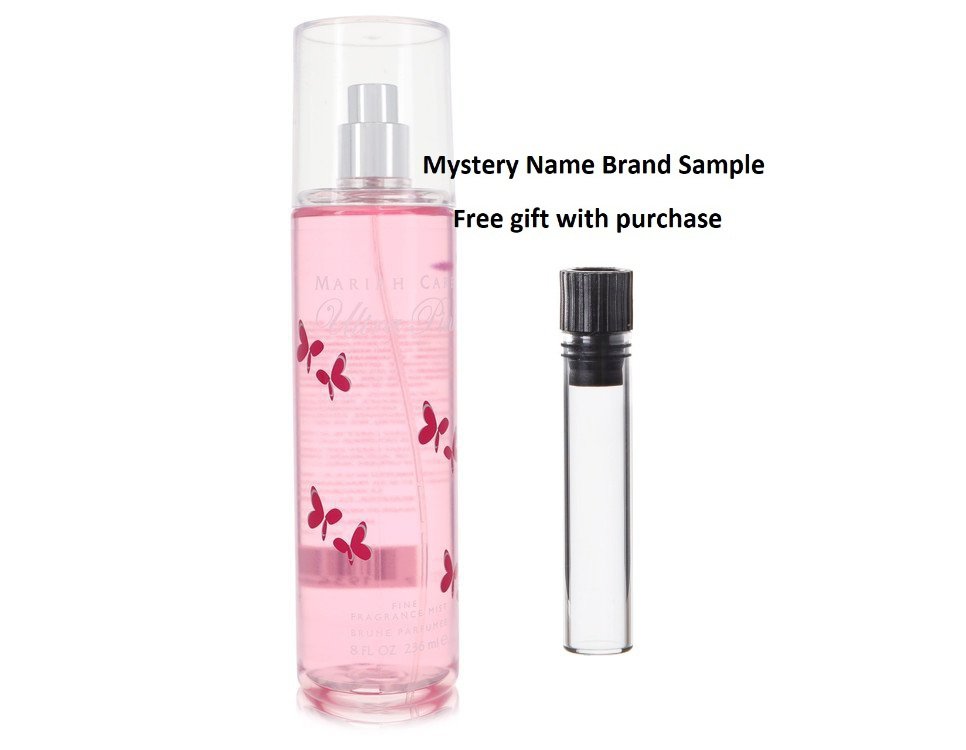 Mariah Carey Ultra Pink by Mariah Carey Fragrance Mist 8 oz And a Mystery Name brand sample vile