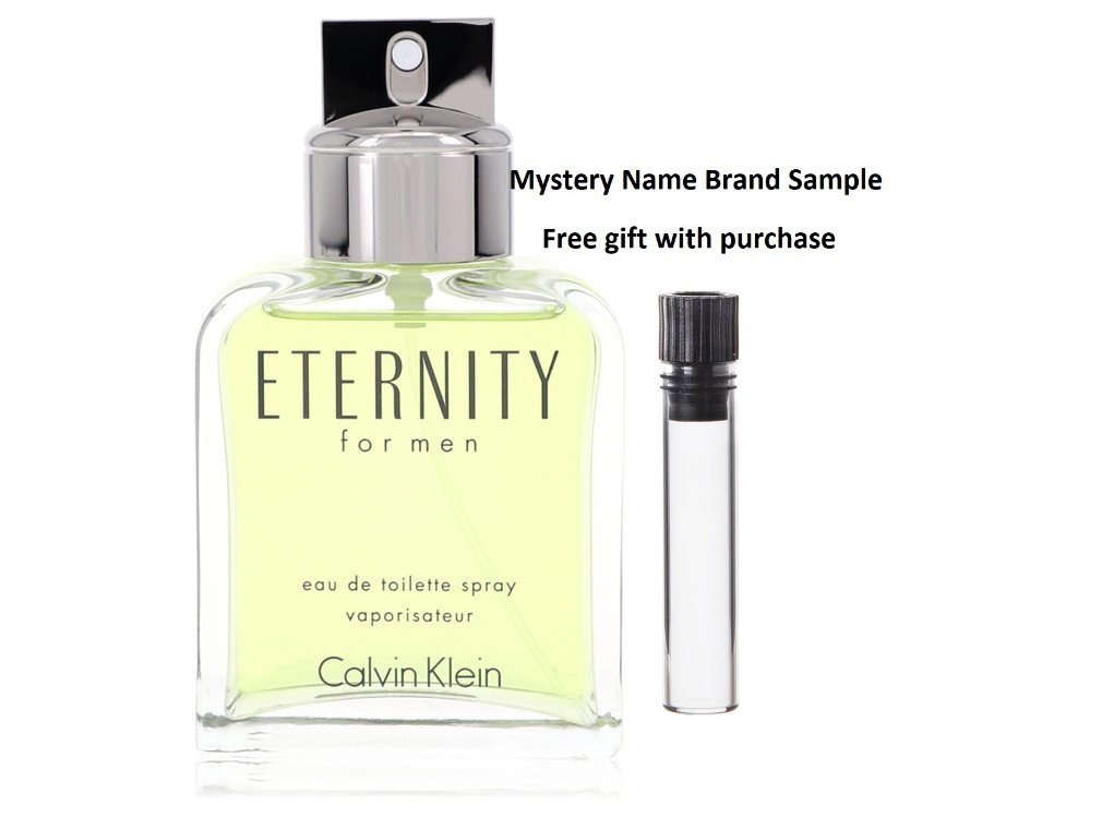 ETERNITY by Calvin Klein Eau De Toilette Spray (Tester) 3.4 oz And a Mystery Name brand sample vile