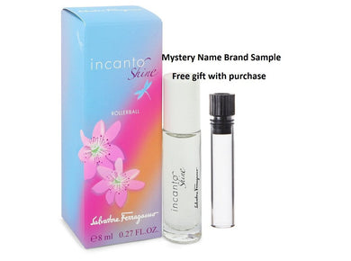 Incanto Shine by Salvatore Ferragamo EDT Rollerball .27 oz And a Mystery Name brand sample vile