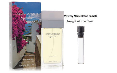 Light Blue Escape to Panarea by Dolce & Gabbana Eau De Toilette Spray 3.3 oz And a Mystery Name brand sample vile
