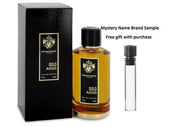 Mancera Gold Aoud by Mancera Eau De Parfum Spray (Unisex) 4 oz And a Mystery Name brand sample vile